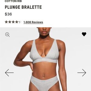 SKIMS Gray Plunge Bralette